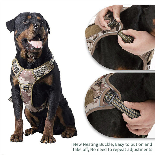 Dog Harness Tactical No Pull Adjustable Pet Military Working Training Vest S-XL