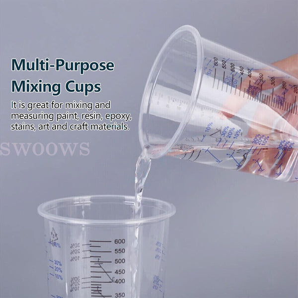 Disposable Graduated Paint Measuring Cups Resin Epoxy Ratios Mixing Cup Kits