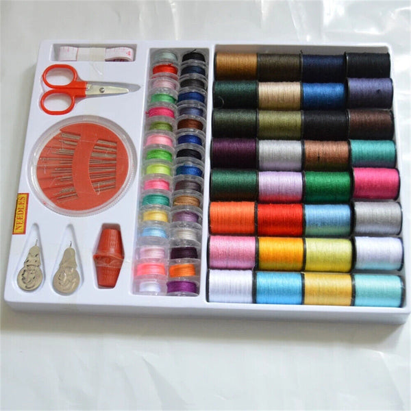 64Rolls Sewing Machine Line thread Spool Set Bobbin Cotton Reel Needle Tape Kit