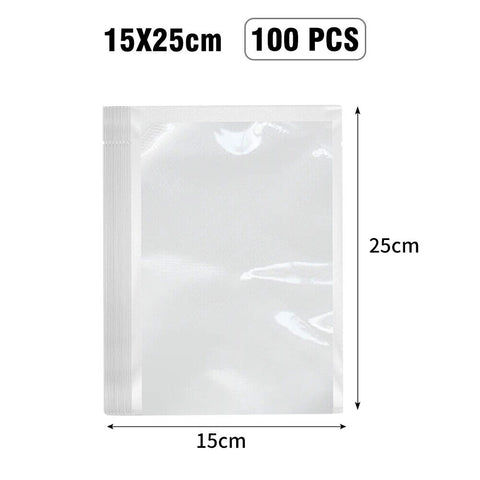 100 X Vacuum Sealer Bags Precut Food Storage Saver Heat Seal Cryovac 3 Size NEW