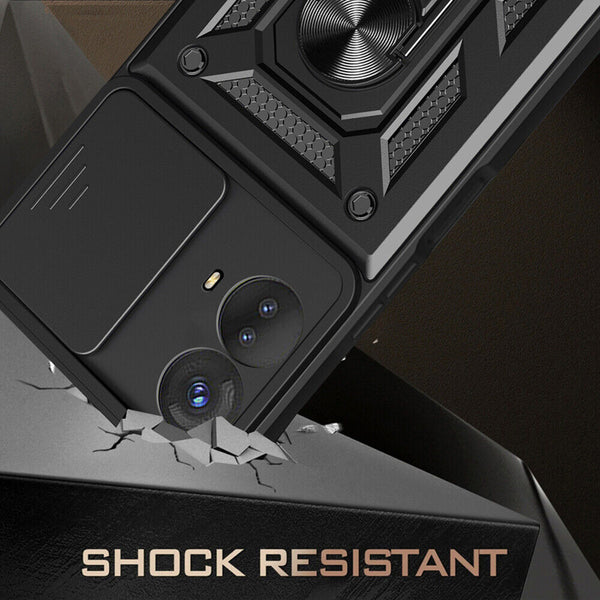 Shockproof Armor Case Slide Camera Ring Stand Cover For Motorola Moto G84 5G