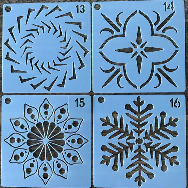 16/56x Mandala Painting Stencils Drawing Dot Templates For Floor Wall Decors