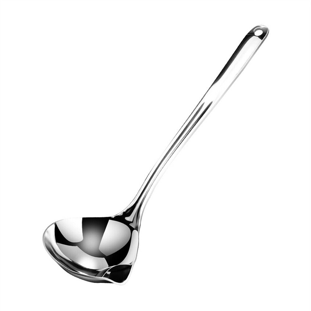 Stainless Steel Soup Fat Oil Separator Ladle Long Kitchen Utensil Cooking Spoon