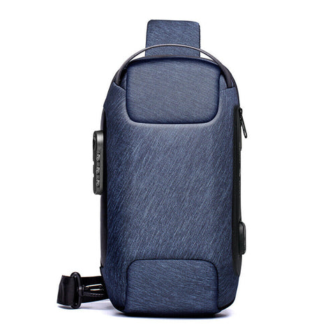 Men's Anti-theft Crossbody Bag Sling Backpack Oxford cloth Waterproof USB Port