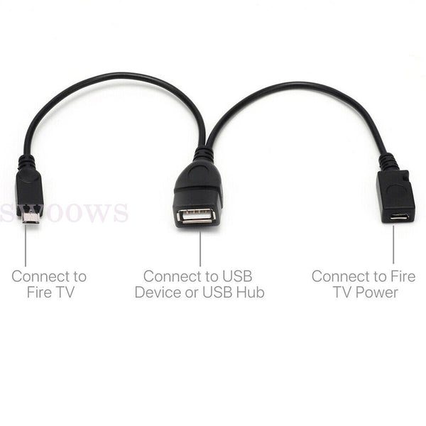 2x Cable Adapter USB OTG Power Cable OTG Cable Y Splitter Data Cable USB Adapter