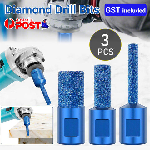 3Pcs Diamond Drill Bits Multipurpose Ceramic Milling Cutter Bit Marble Grinding