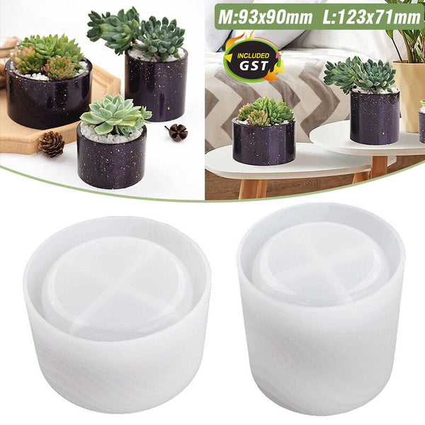 Silicone Flower Pot Mold Resin Epoxy Vase Aromatherapy Cup Candle Holder Mould