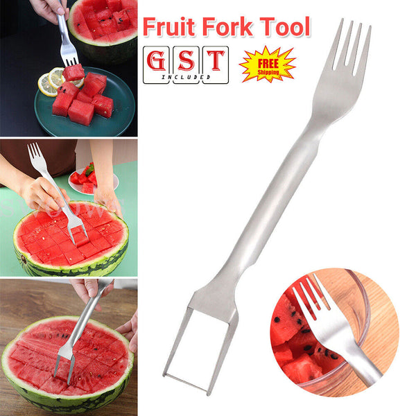 Watermelon Slicer Cutter, 2-in-1 Fork Stainless Steel Fruit Cutting Artifact