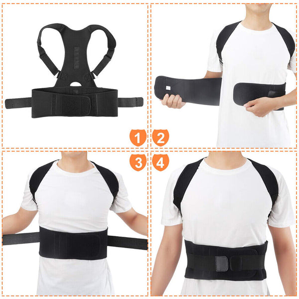 Posture Corrector Lumbar Brace Pain Relief Full Back Support Shoulder Brace Belt