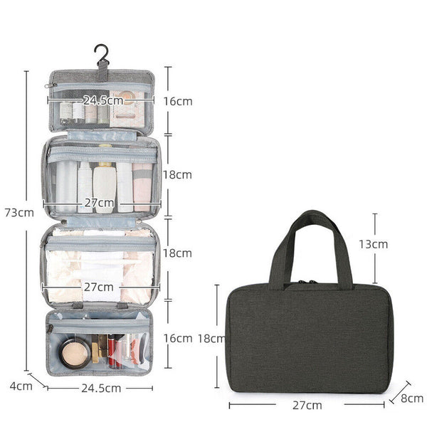 Large Hanging Hook Toiletry Bag Waterproof Travel Makeup Cosmetic Organizer