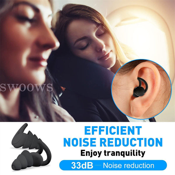 Ultra Soft Silicone Ear Plug Noise Reduction Flexible Reusable Study Sleep Plugs