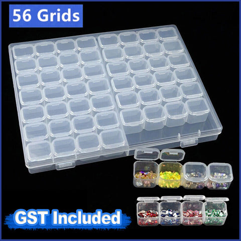 56 Grids Storage Box Plastic Jewelry Organizer Case Container Bead Craft AU