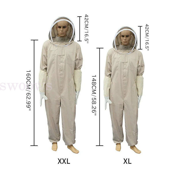 Full Beekeeping Suit Heavy Duty Leather Ventilated Keeping Gloves Bee Anti-Sting