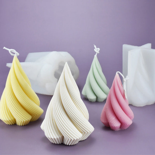 3D Silicone Candle Make Moulds DIY Art Cone Soap Wax Plaster Candles Mold Decor