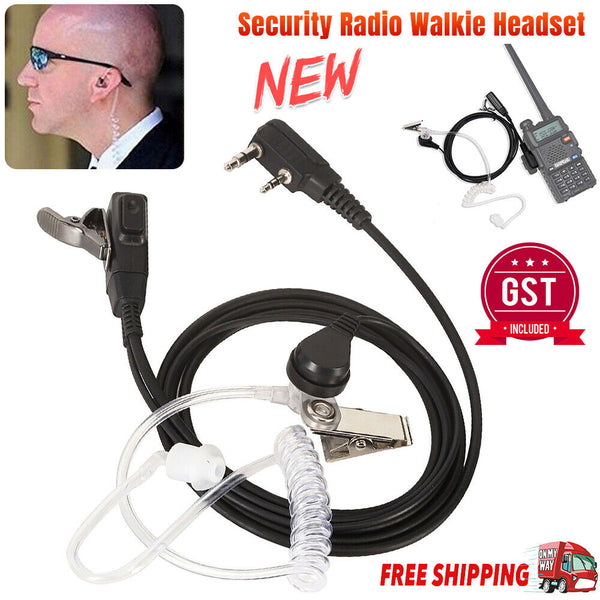 Security Radio Walkie Talkie Acoustic Tub Headset Earphone Earpiece Mic 2 Pin