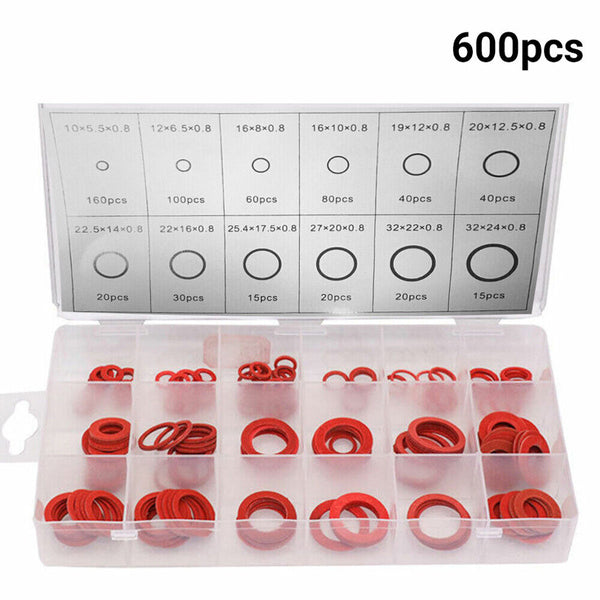 Fibre Washer Set 600/150pcs Assorted Fibre Seals Various Sizes Sealing Washers
