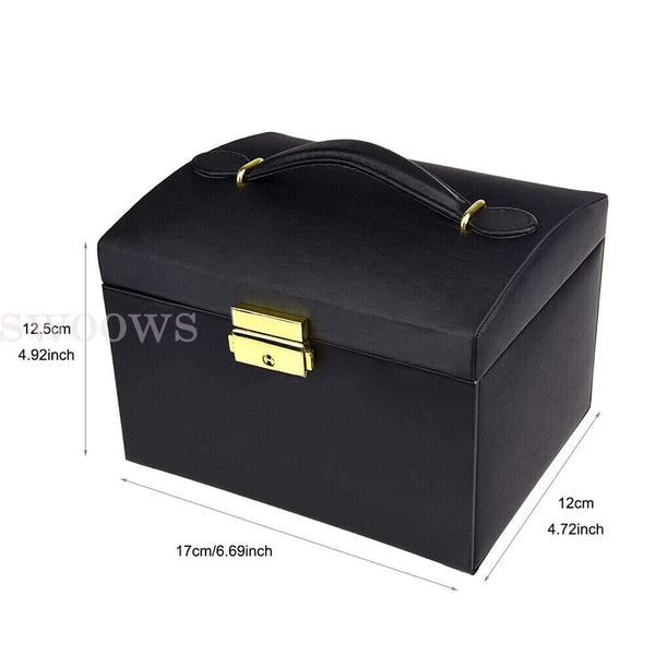 Jewellery Box Organizer Case Holder Storage Earring Ring Jewelry Display Leather