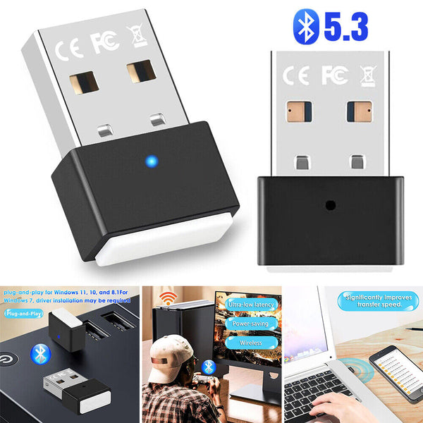 USB Bluetooth 5.3 Adapter Transmitter Receiver Dongle Wireless Adapter Plug&Play