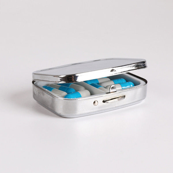 1-4 X Pill Containers Tablet Holder Medicine Metal Case Container Pocket Box