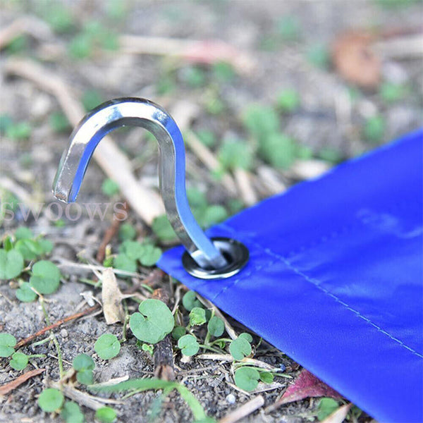12/24 Aluminum Tent Pegs Hook Outdoor Camping Trip Ground Durable Nail Stakes