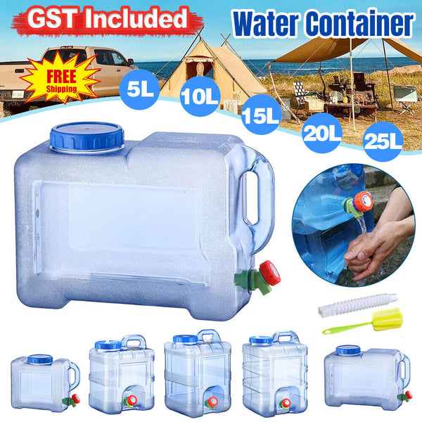 Portable Water Bucket Camping Water Container Outlet Tap Barrel Outdoor 5-25L