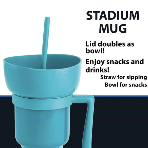 1/2x Stadium Tumbler Popcorn Cup Snack Cup Multifunctional Cup 1000ml NEW AU