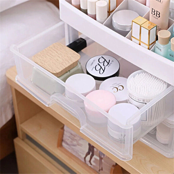 1-3 Drawer Makeup Organizer Container Box Cosmetic Storage Box Desk Case