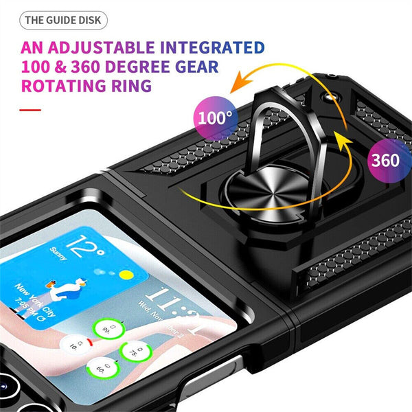 Shockproof Rugged Ring Holder Stand Case Cover For Samsung Galaxy Z Flip 5 4 3