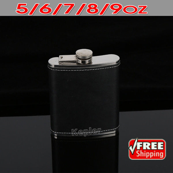 Stainless Steel Pocket Hip Flask Alcohol Whiskey Liquor Screw Cap 5-9 OZ