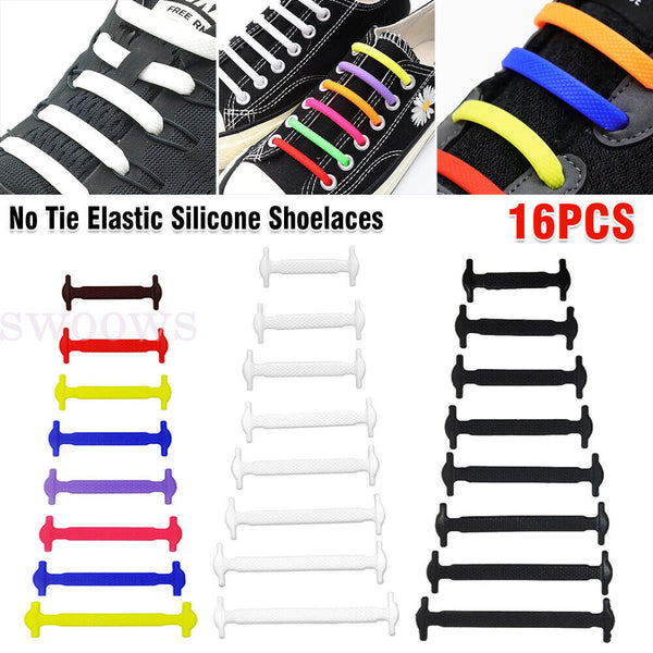 No Tie Elastic Silicone Shoe Laces Shoelaces Sneakers Sports Child/Adult/Unisex
