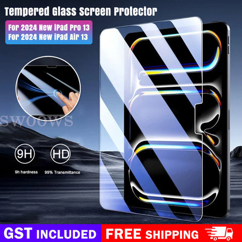 Tempered Glass Screen Protector For 2024 New iPad Air 13" iPad Pro 13"