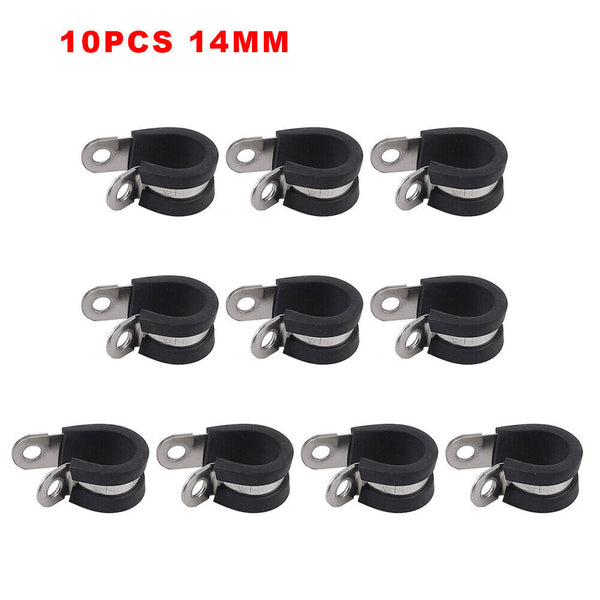 up100 P Clips Rubber Lined Cable Hose Pipe Clamps Holder Air Clip Clamp 6mm-24mm