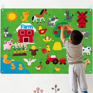 3.5Ft Children's Teaching Felt Board Set Kids Early Learning Interactive Play AU