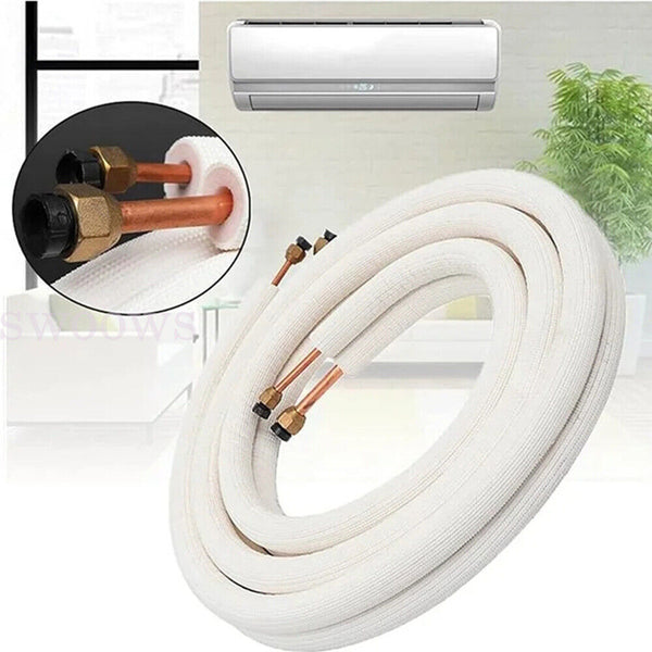 1/4'' 3/8'' Insulated Pipe Air Conditioner Fitting Twin Pair Coil Tube 3M 5M AU