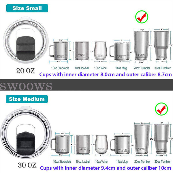 1/2pc Replacement Magslider Slider Mug 20/30oz Tumbler Lid For Rambler Yeti