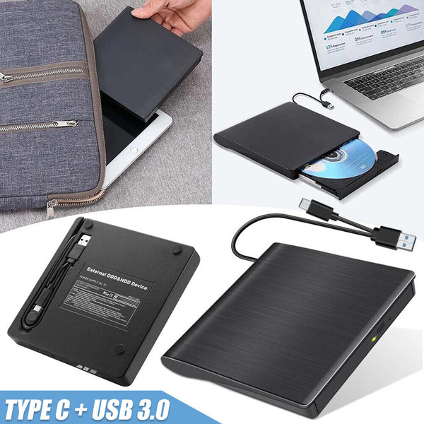 USB External CD RW DVD ROM Writer Burner Player Drive for Mac Windows PC Laptop