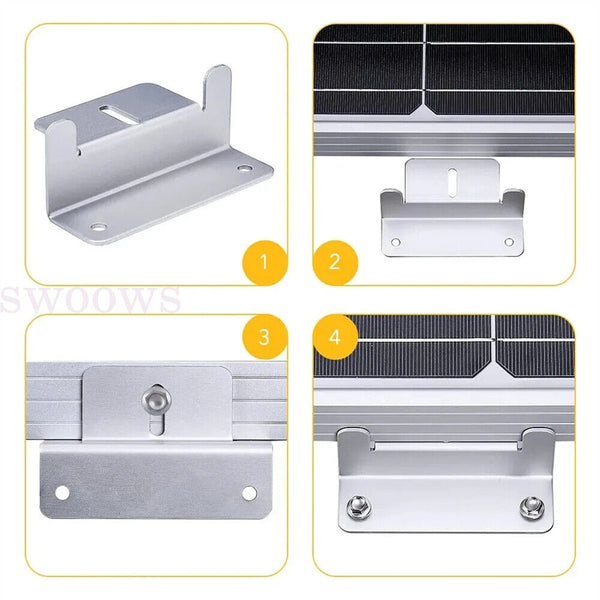 4/8PCS Solar Panel Mounting Z Bracket Set For Flat Roof Wall Mount Kit Aluminum