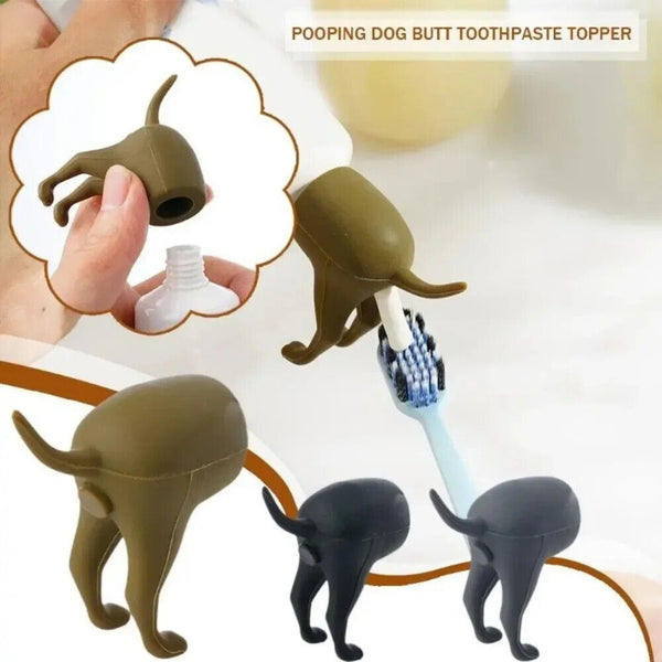 Pooping Dog Butt Toothpaste Topper Squeezer Toothpaste Cap Cover Top Topper AU