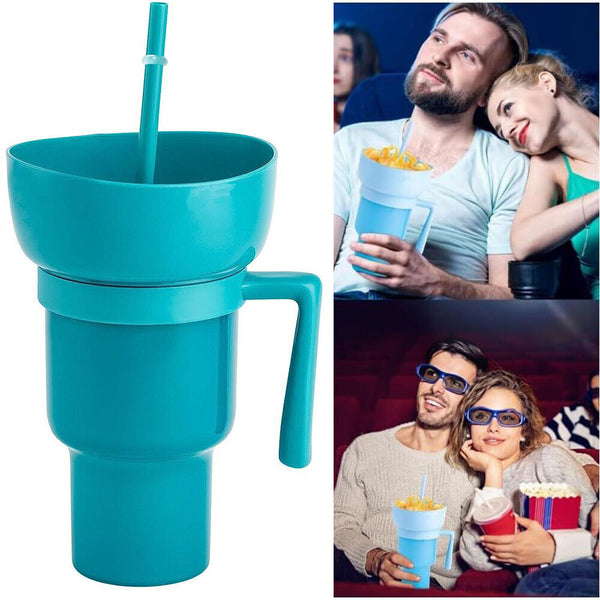 1/2x Stadium Tumbler Popcorn Cup Snack Cup Multifunctional Cup 1000ml NEW AU