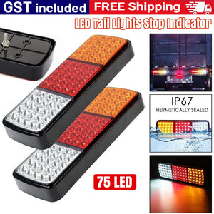 2PC LED Tail Lights Stop Indicator Reverse 12V forUte Trailer Caravan Truck Boat