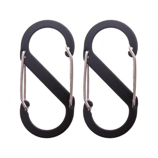 UP 100X Cable Carabiner Camping Hiking Hook Chain Key S-Ring Lock Clip Holder