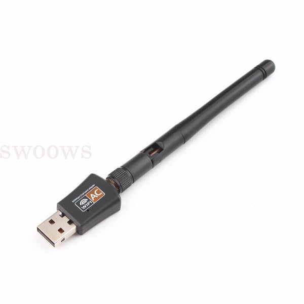 600Mbps USB WiFi Adapter Wireless Dongle Dual Band 2.4GHz/5GHz For PC Laptop