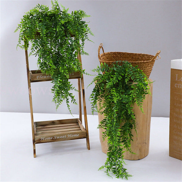 2/10x Artificial Hanging Plants Ivy Vine Faux Plastic Outdoor Fake Garden Decor