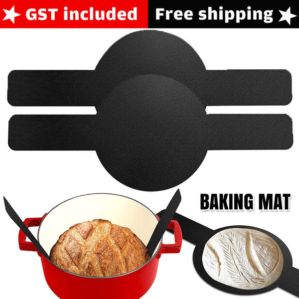 1/2x Baking Mat Dutch Oven Bread Baking Sling Reusable Non-stick Long Handle