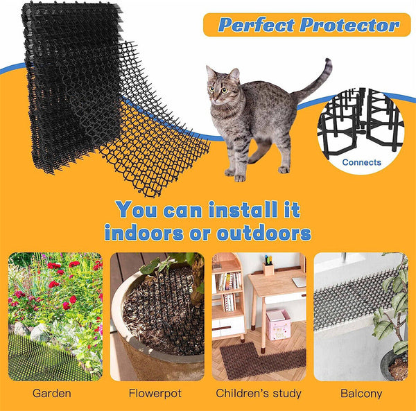 12PCS Pet Dog Cat Scat-Mat Animal Deterrent Repellent Plastic Scarer-Spike Mats