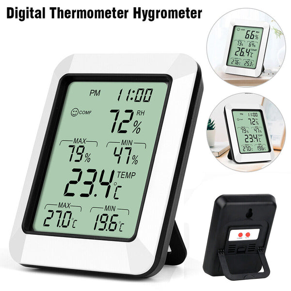 Digital LCD Humidity Meter Indoor Outdoor Hygrometer Thermometer Temperature