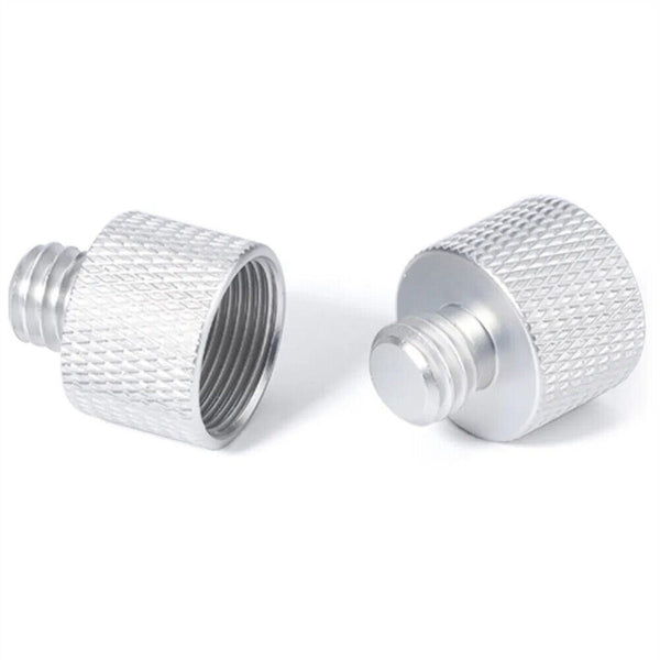 2x Mic Thread Adapter Metal 5/8" Female to 1/4" Male insert for Microphone Stand