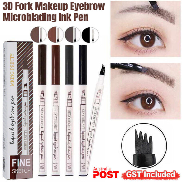 New Waterproof Eyebrow Microblading Ink Pen Pencil Tattoo 3D 4 Fork Pen Makeup