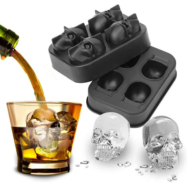 Whiskey Silicone Ice Cube 3D Skull Brick Maker Mold Mould Halloween Party Tray