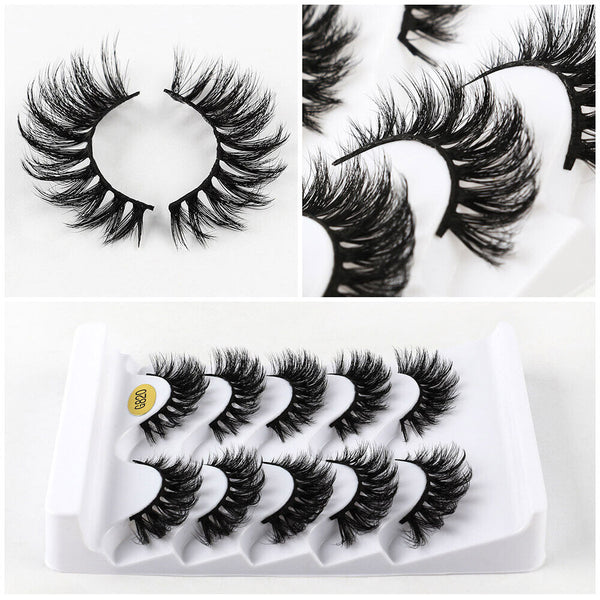 10Pairs False Eyelashes Long Thick Wispy Volume Strip Dramatic Lashes Set MakeUp